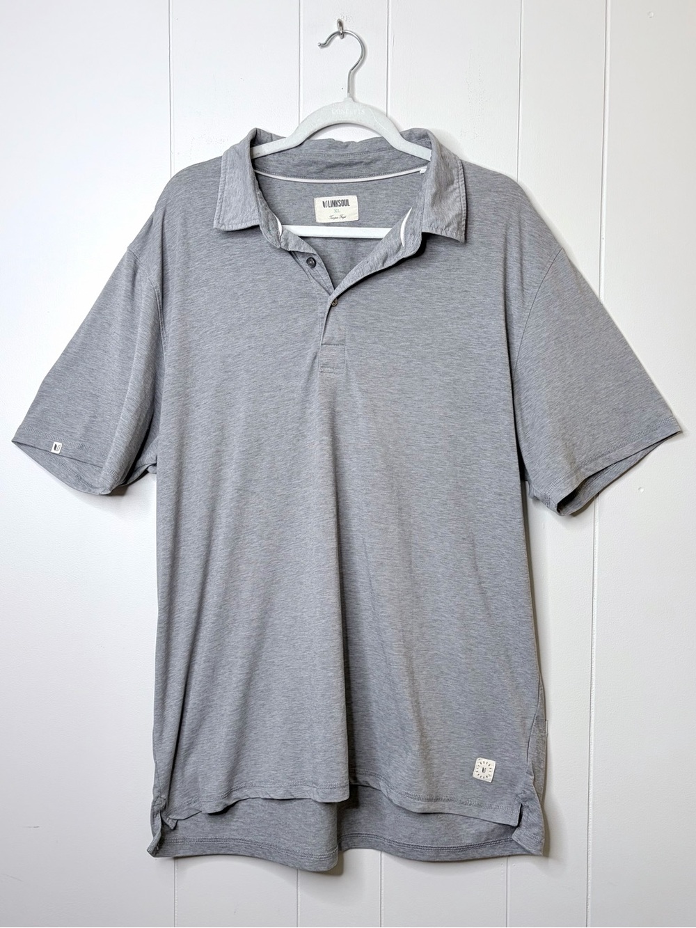 LinkSoul Gray Short Sleeve Polo Golf Shirt Minimalist Men’s XL